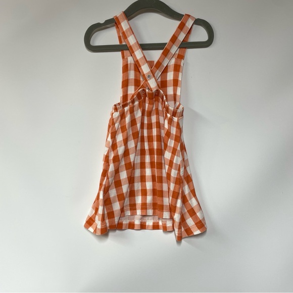 Angel Dear 6-12mo Orange and White Gingham Fall Thanksgiving Dress Bamboo NWOT - Picture 3 of 7
